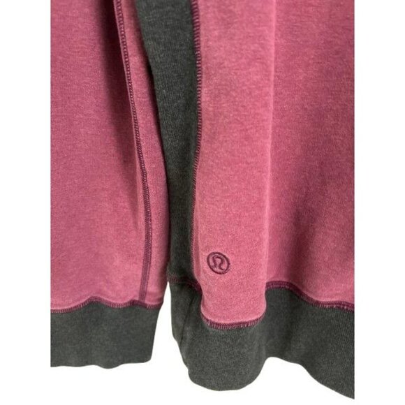 Lululemon Mens Burgundy Gray Long-Sleeve Crewneck Sweatshirt Cotton Blend -L - Picture 6 of 7